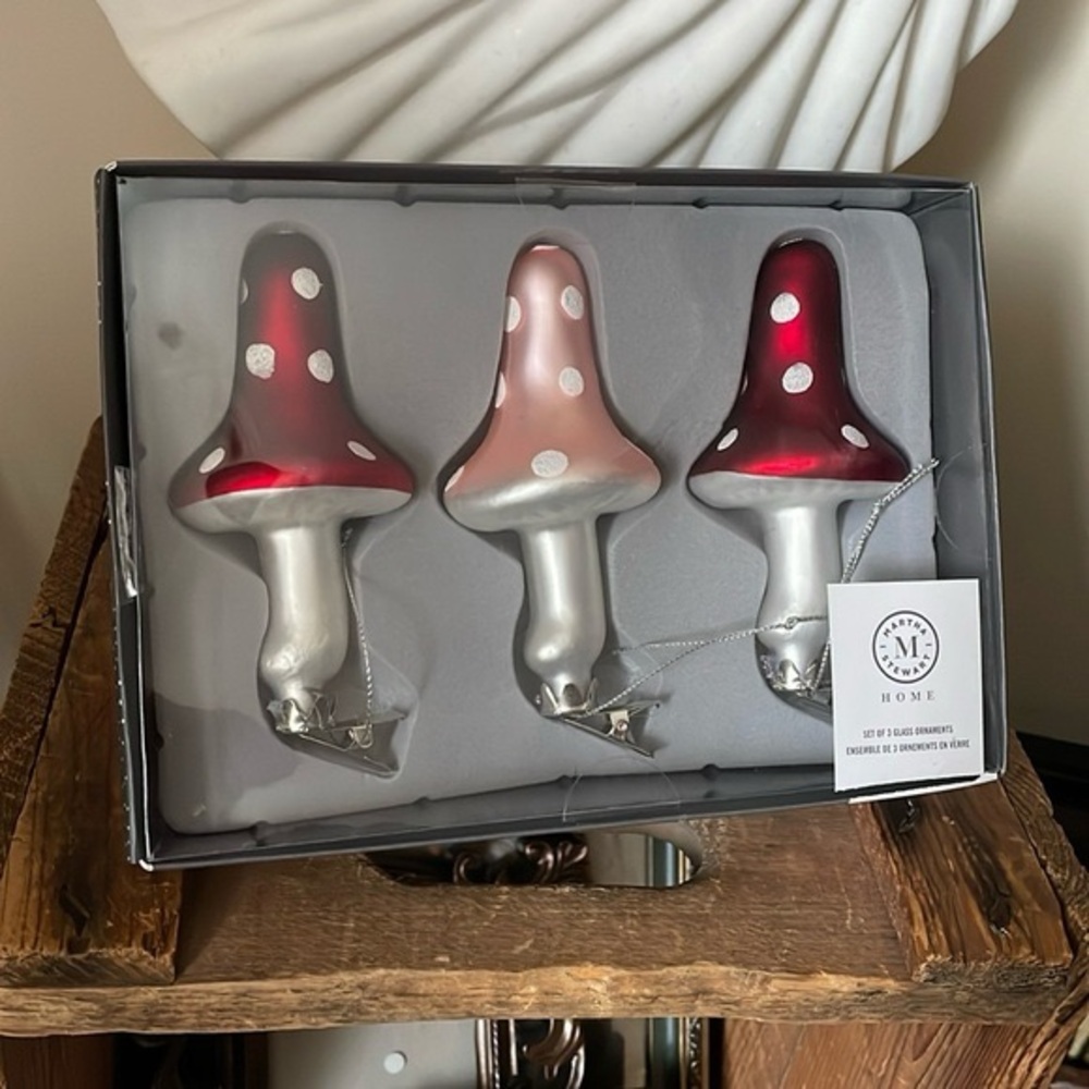 Glass Mushroom Ornaments